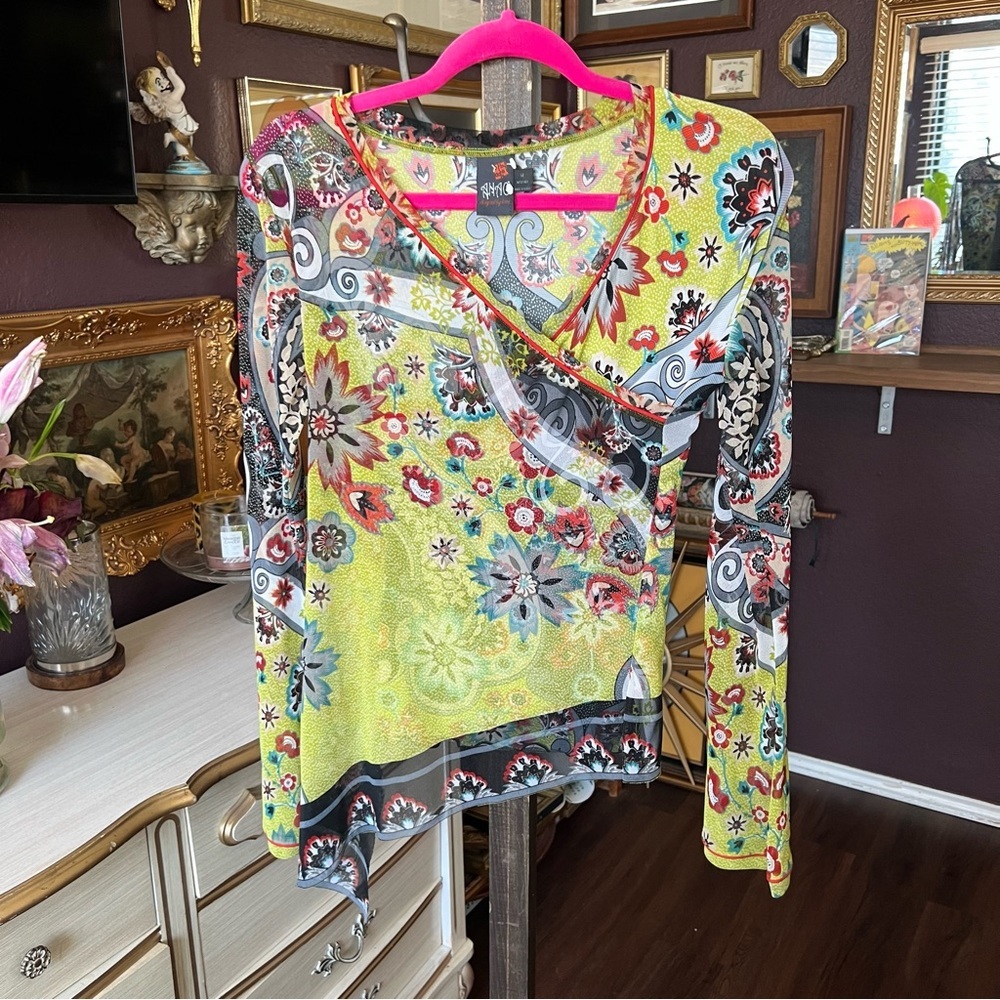Y2K Vintage Asymmetrical Funky Blouse Medium